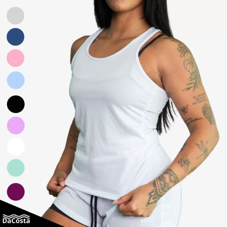 Regata Academia Dryfit Respirável Feminina Nadado