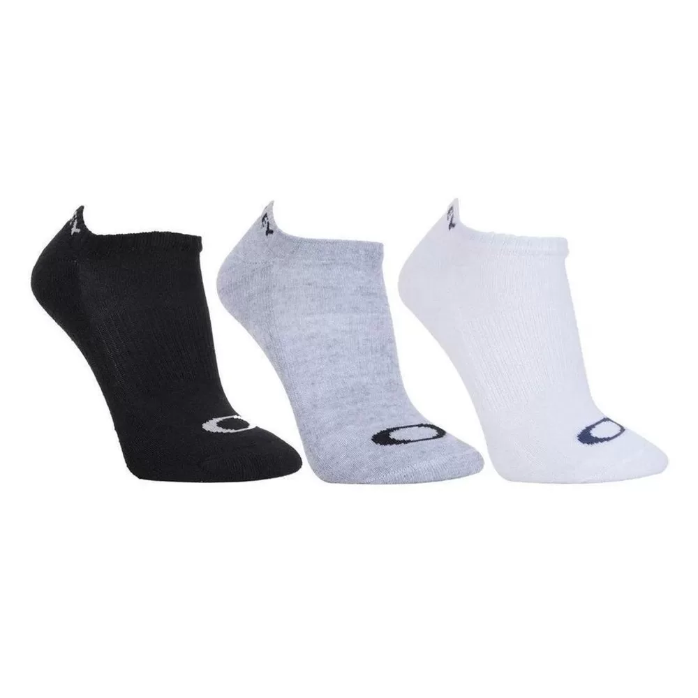 Kit Meia Oakley Bark Low Quarter 3 Masculina – Branco e Preto