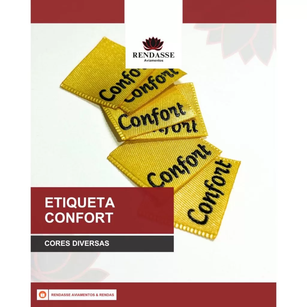 Pacote com 500 Unidades Etiqueta Confort Lingerie Brilhante Envio Imediato