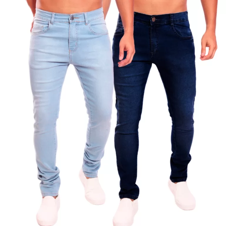 Kit 2 Calça jeans masculina  skinny com elastano 