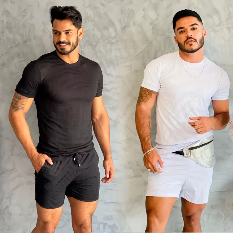 Kit 2 Conjuntos Masculino Camiseta E Short Verão 
