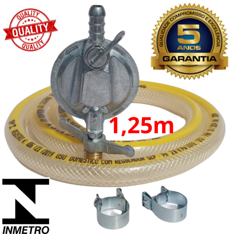 Kit Registro Regulador Gás de Cozinha para Botij