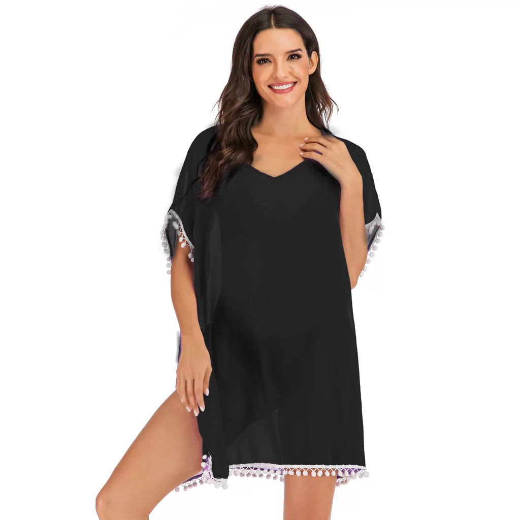 Hot Wind Vestido Tendência Moda Plus Size Manga Flare Feminina Praia Confortavel