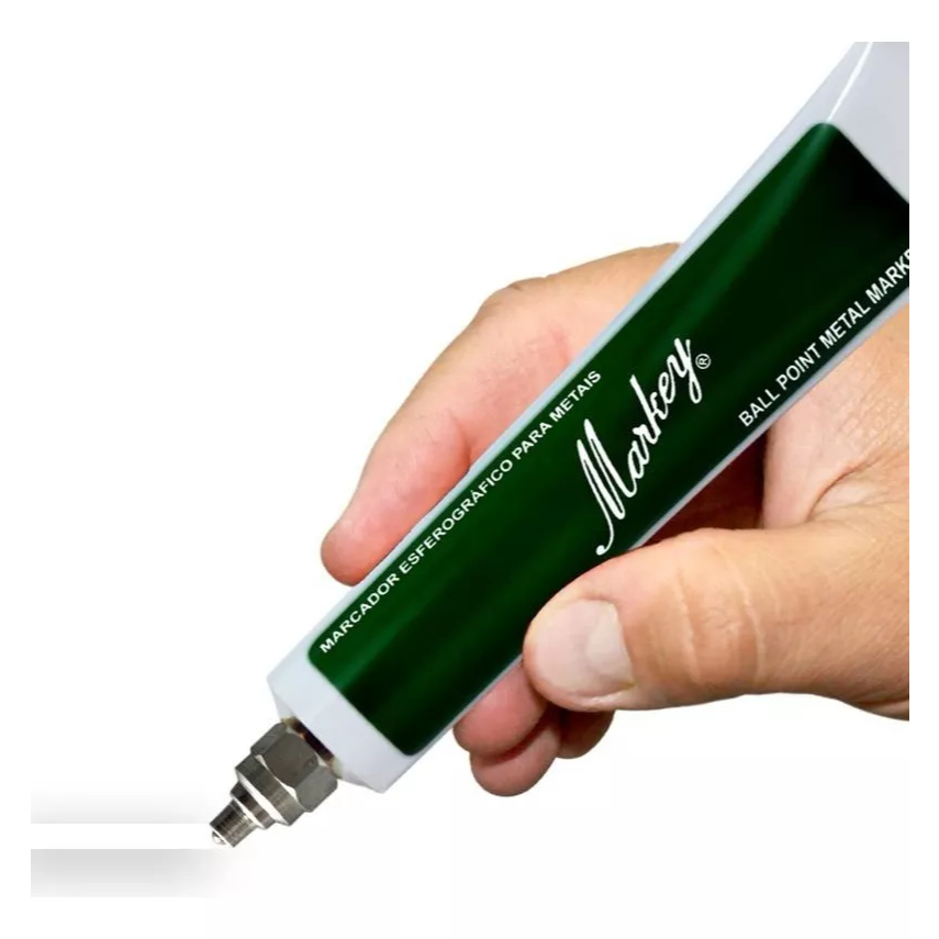 Marcador Esferográfico Industrial Metal Resistente Markey Usinagem 3mm Pluma