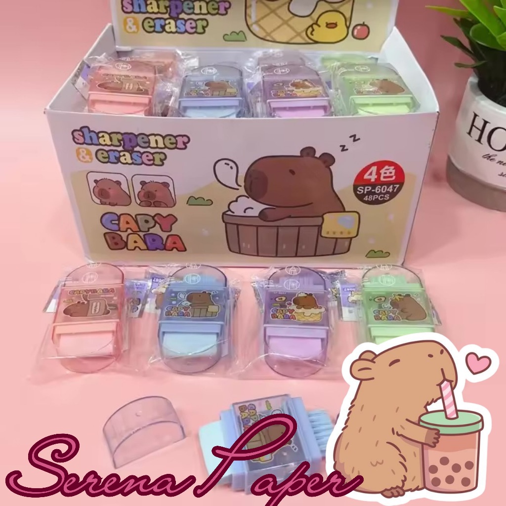 APONTADOR 3 EM 1 CAPIVARA / CAPYBARA / PAPELARIA FOFA KAWAII / MATERIAL ESCOLAR