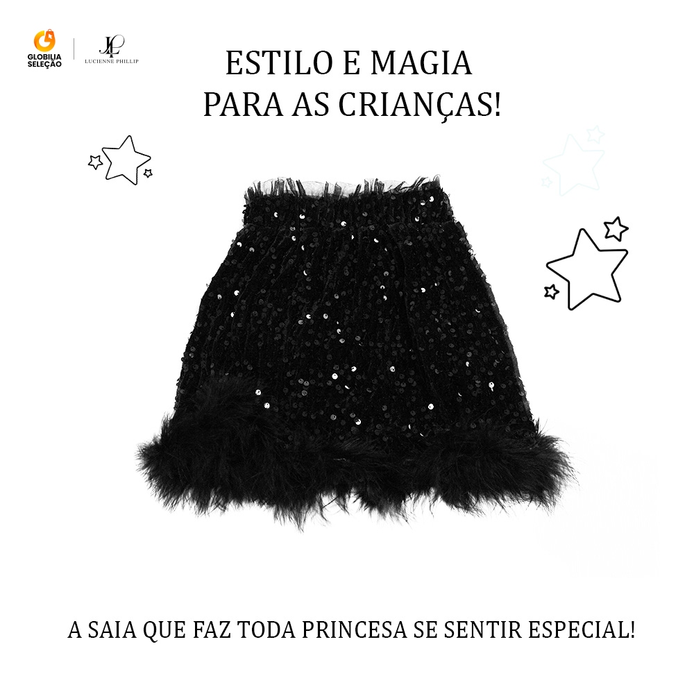 Oferta por tempo limitadoShort Saia Infantil Iantejoulas de Renda de Pena Meninas Crianças Luz Luxo