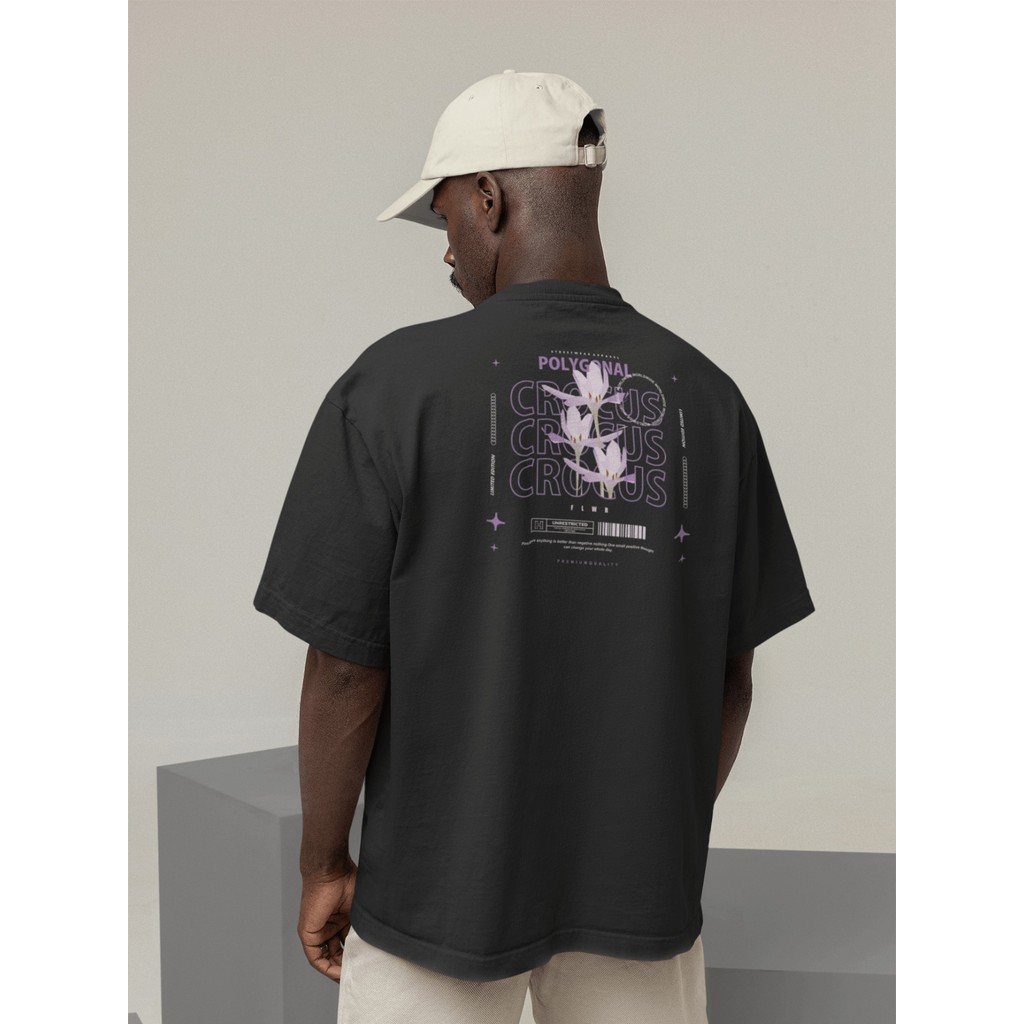 Camisa Camiseta Oversized Gola Alta Streetwear Masculino e Feminino Treino e Dia a Dia Preto e Off W