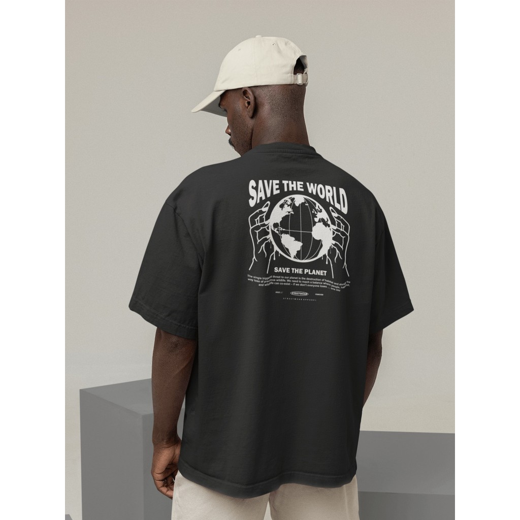 Camisa Camiseta Oversize Streetwear Masculino e Feminino para Treino  Dia a Dia Preto  Off Whte Esta