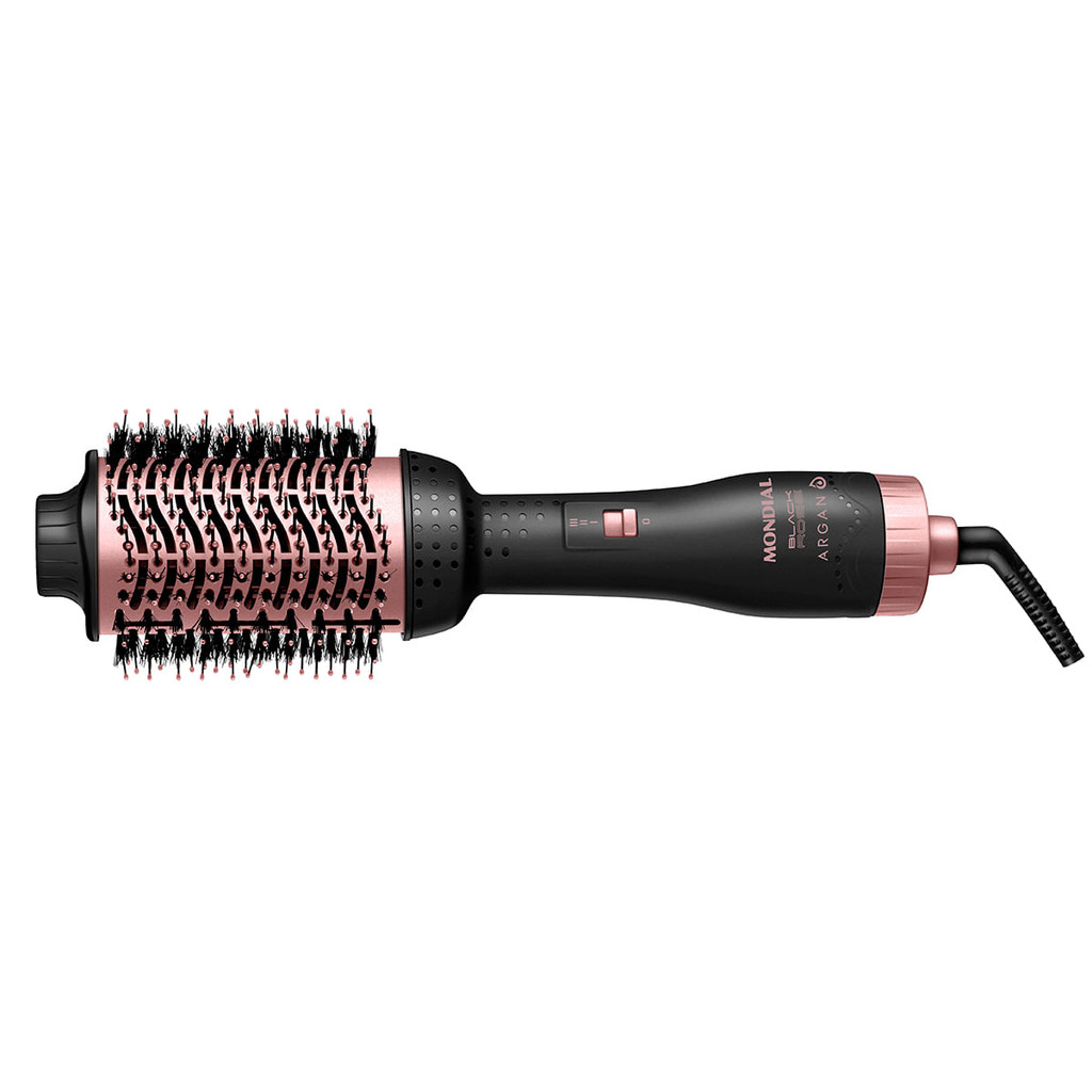 Escova Secadora Argan Mondial Preto e Golden Rose 1200W ES-14-BI