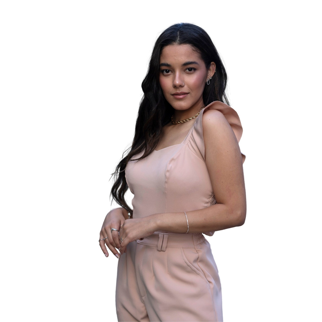 Conjunto em Alfaiataria com Elastex nas Costas Lindo e Casual CJ-PTO-1AP