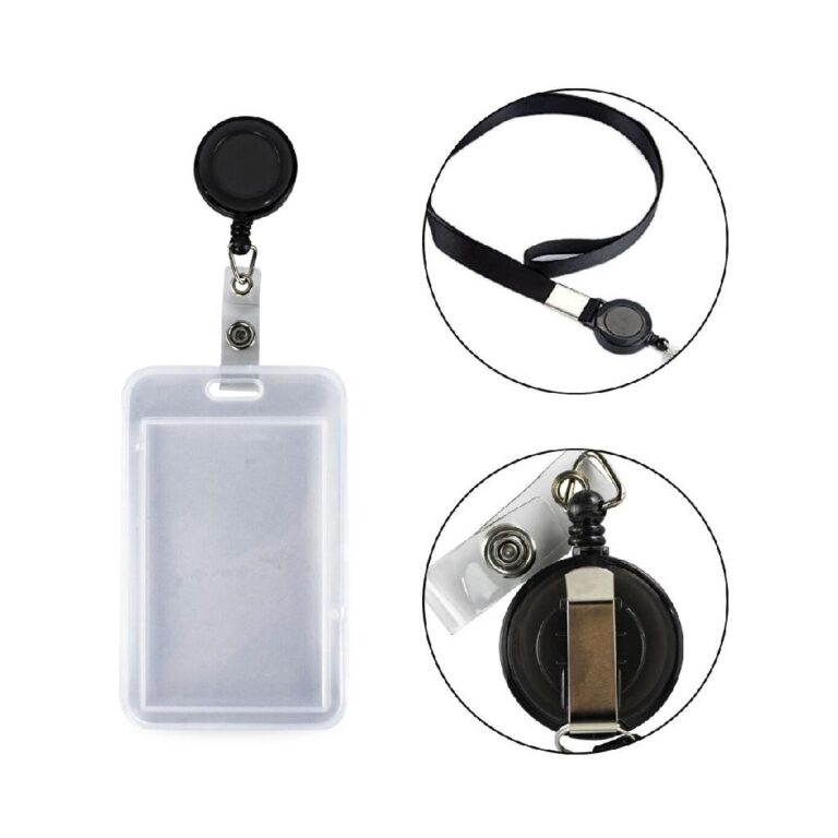 Porta Crachá Transparente Cordão Preto Roller Cl