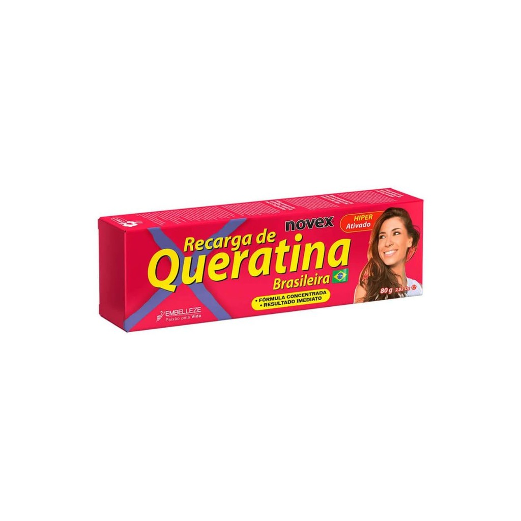 Reconstrução Capilar Novex Recarga De Queratina Hidratação De 80ml 80g