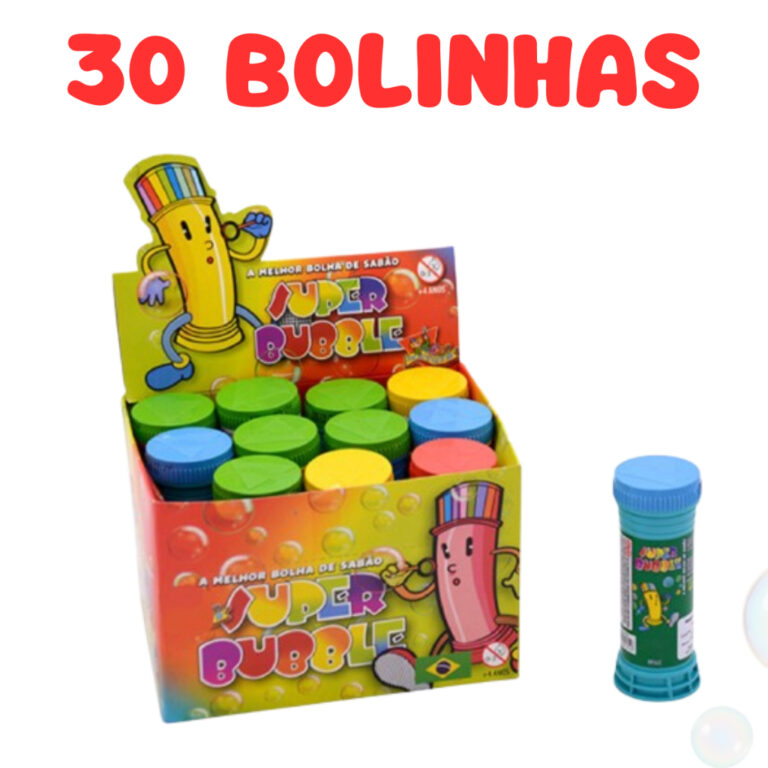 Kit 30 Bolhas de Sabão Para Brincadeira e Decora