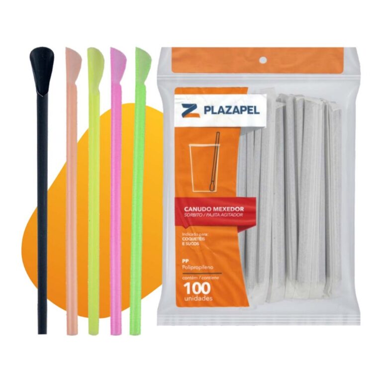 Pacote 100 Canudo Mexedor Colher Para Caipirinha D