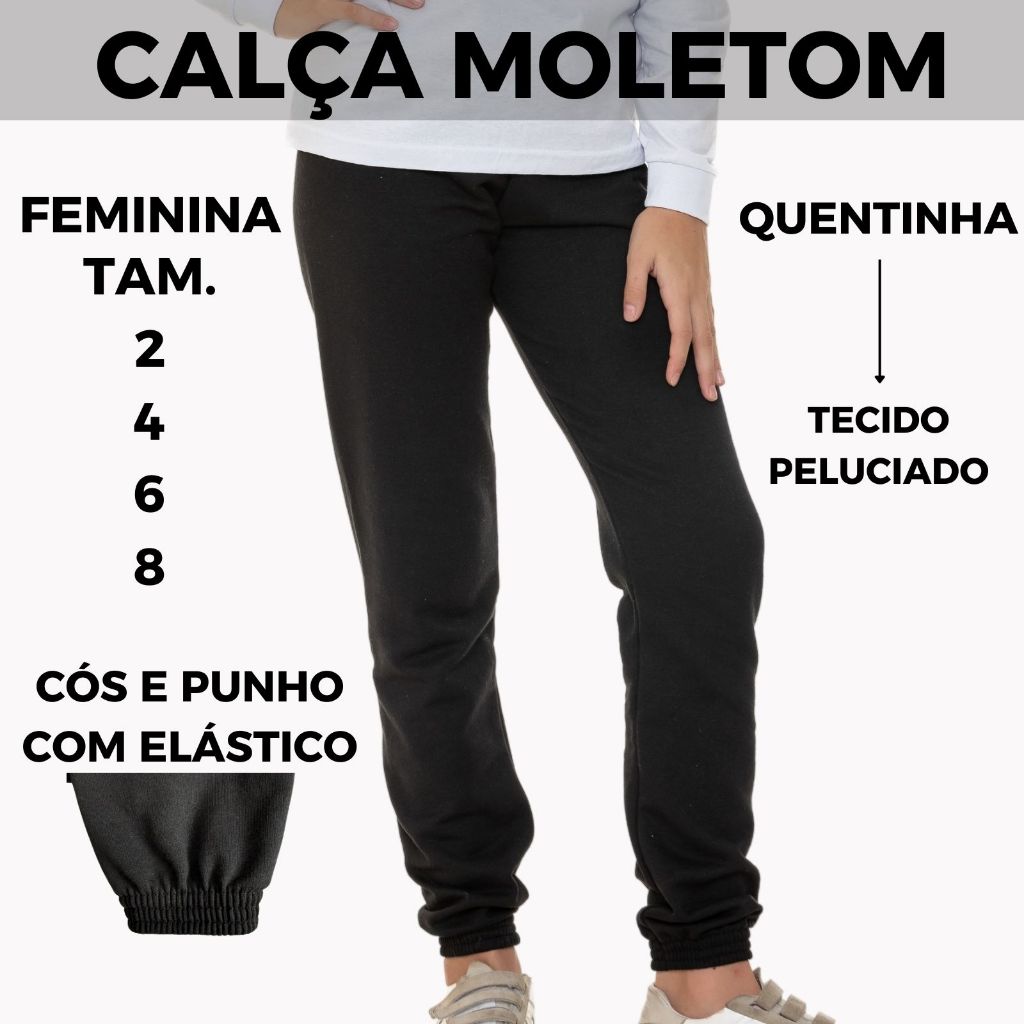 Calça Infantil Menina Moletom Com Elastico no Punho 3105-C1