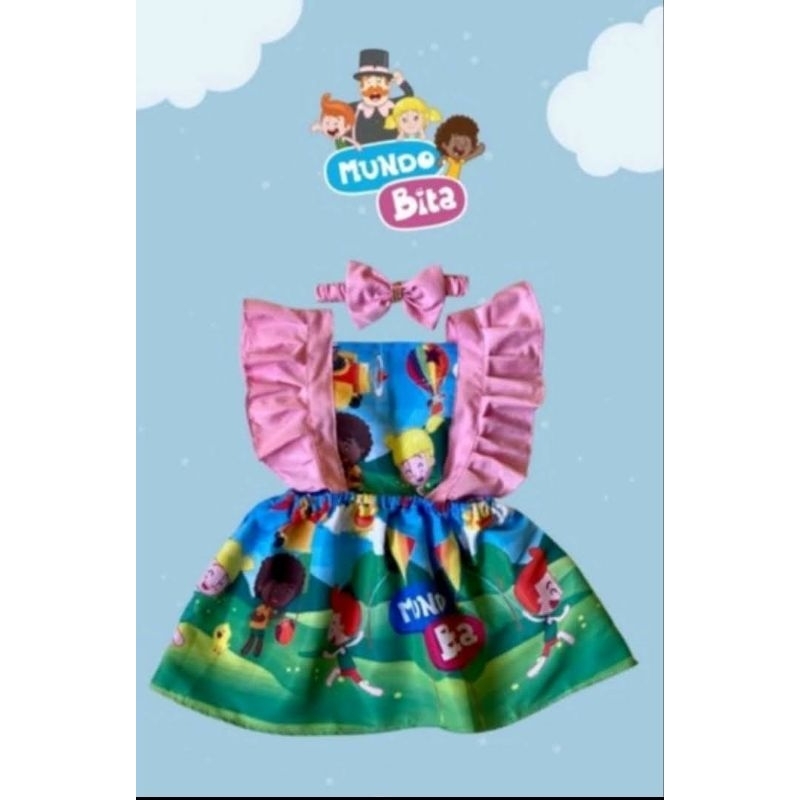 romper vestido mundo bita veste até 2 anos