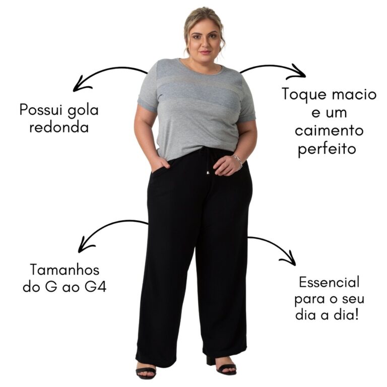 Conjunto Blusa De Viscolycra + Calça Pantalona 10