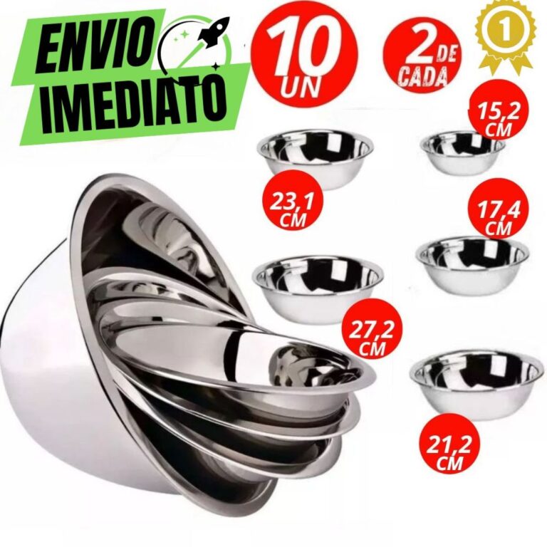 Kit 10 Tigelas Saladeira Bowls 27, 23, 21, 17 e 15