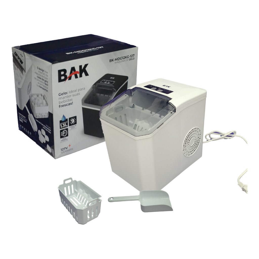 Máquina De Gelo Turbo 1,3l Capacidade 9 Cubos Em 8 Minutos