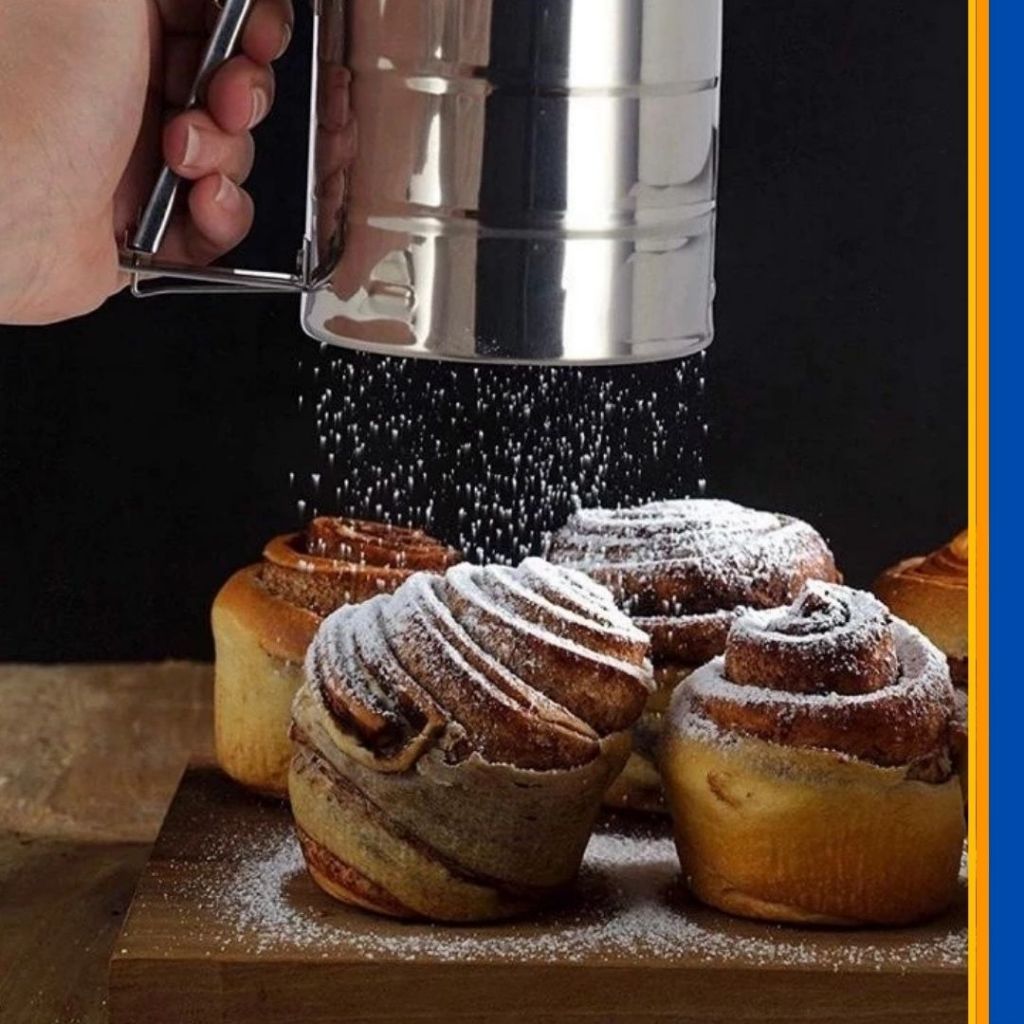 Polvilhador Peneira inox  Multiuso Universal 10x5x9 cm