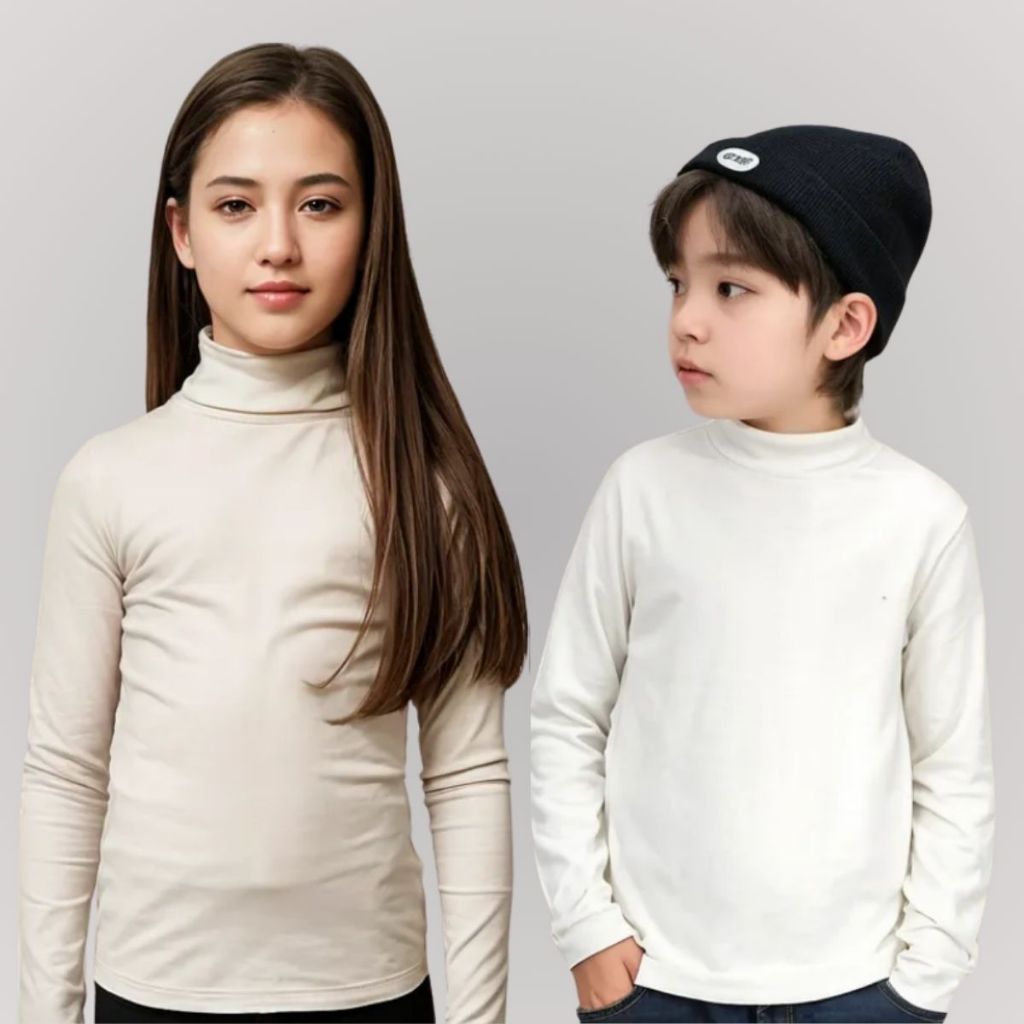 Camiseta Térmica Infantil Manga Longa Gola Alta Proteção UV  Unissex (10 a 16 anos)