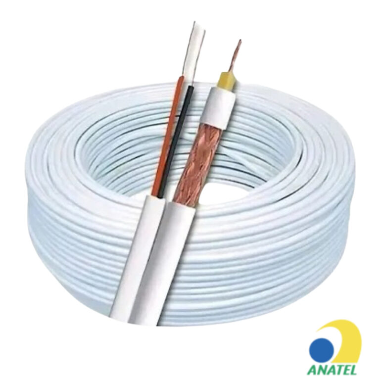 Cabo Coaxial 4MM + Bipolar Para Instalações De C
