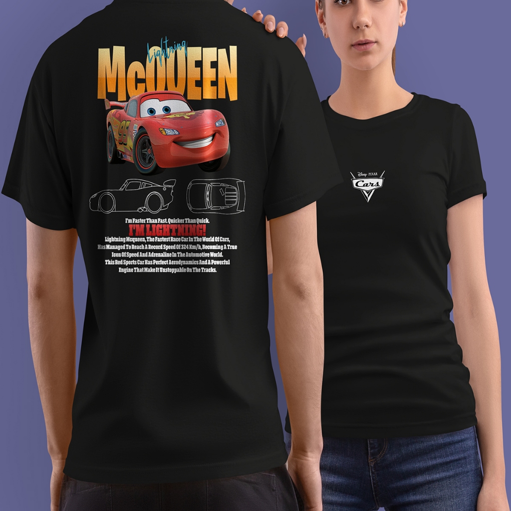 Kit 2 Camisetas Casal Relâmpago McQueen e Sally Carrera Camiseta em Algodão Unissex