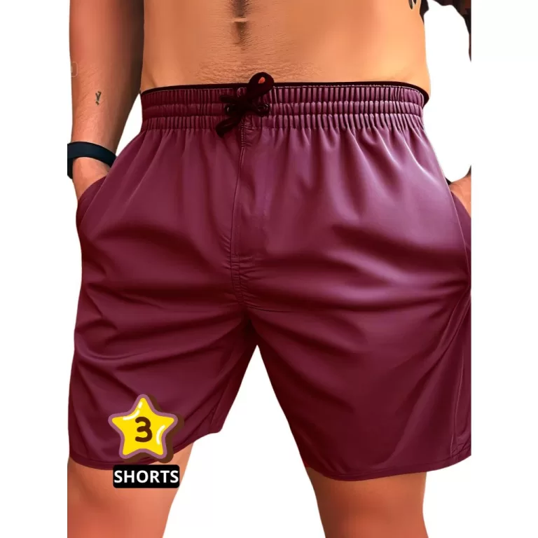 Kit 3 Short Masculino Academia de Elastano Dry fit