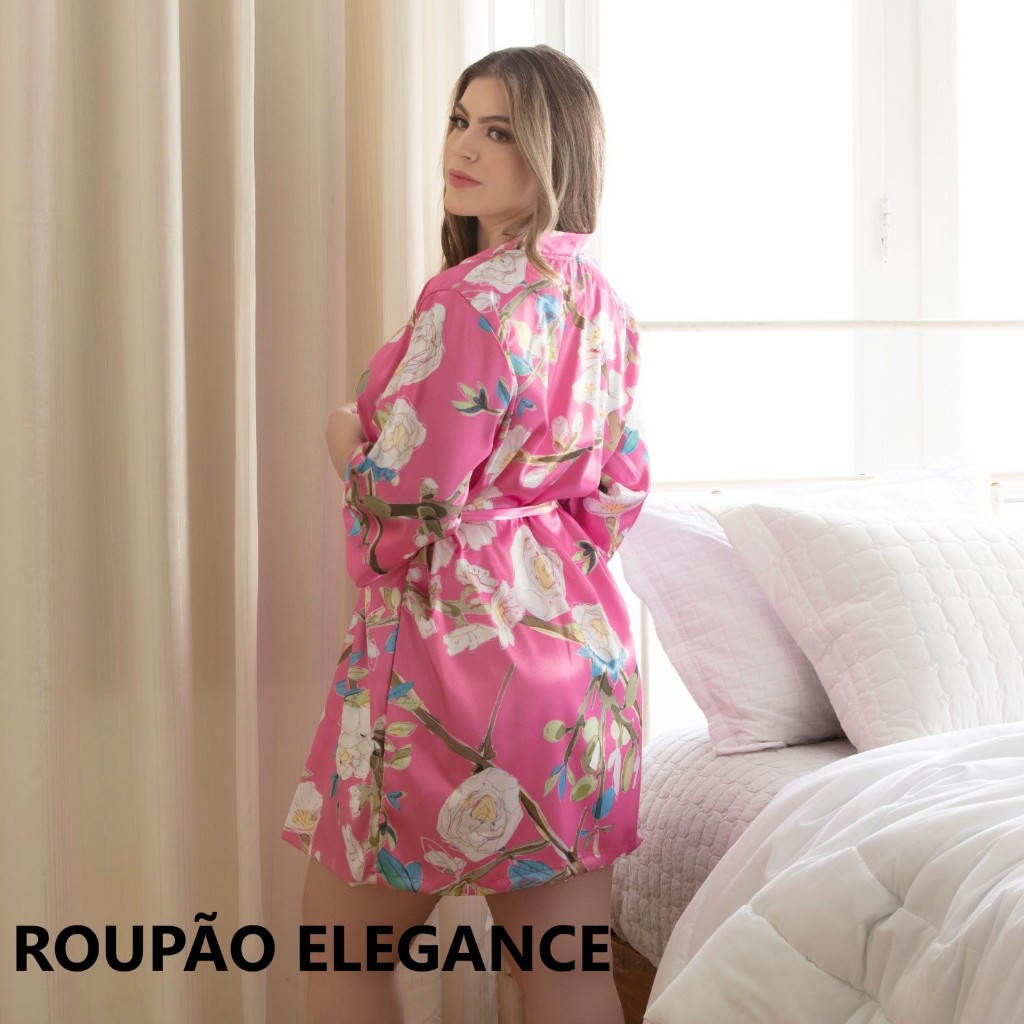 Roupao Plus Size em Cetim Estampado