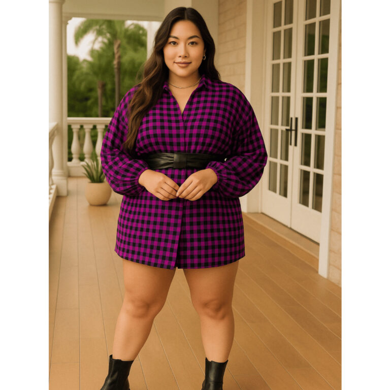 Kimono Xadrez Feminino Plus Size Blusa Alongada Ch