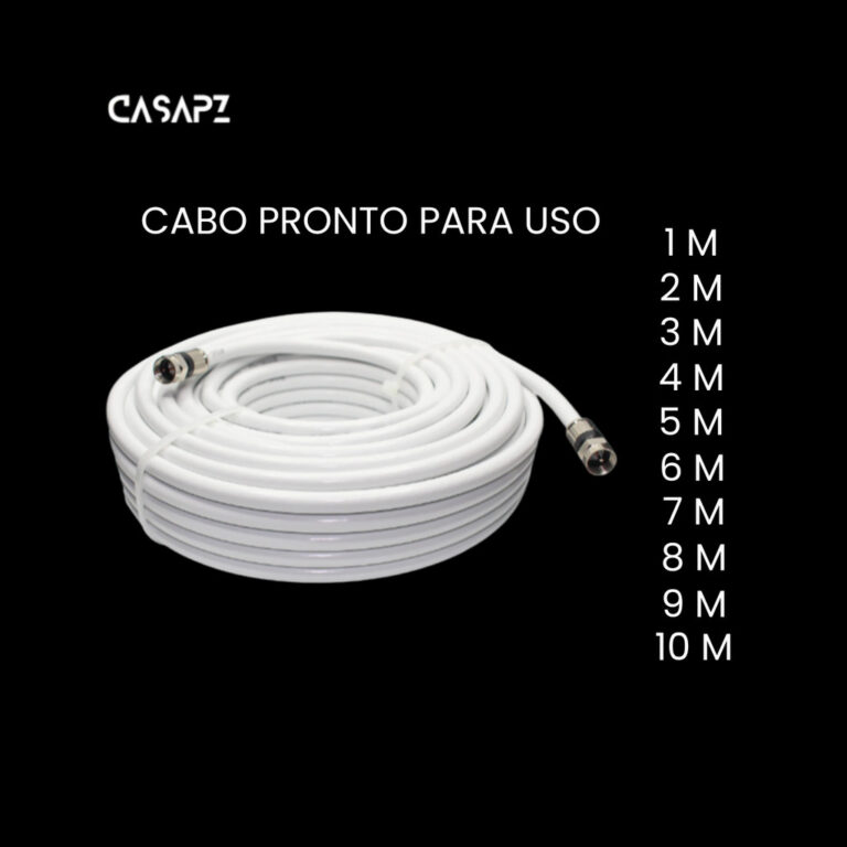 Cabo Coaxial Para Antena TV Pronto Com Conectores 