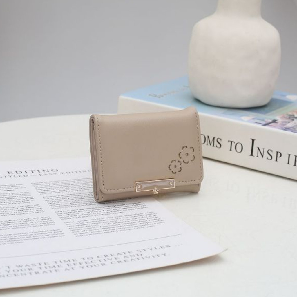 Carteira Pequena Feminina Fofa Animal Multi-Cartão Com Três Dobras D462 VT