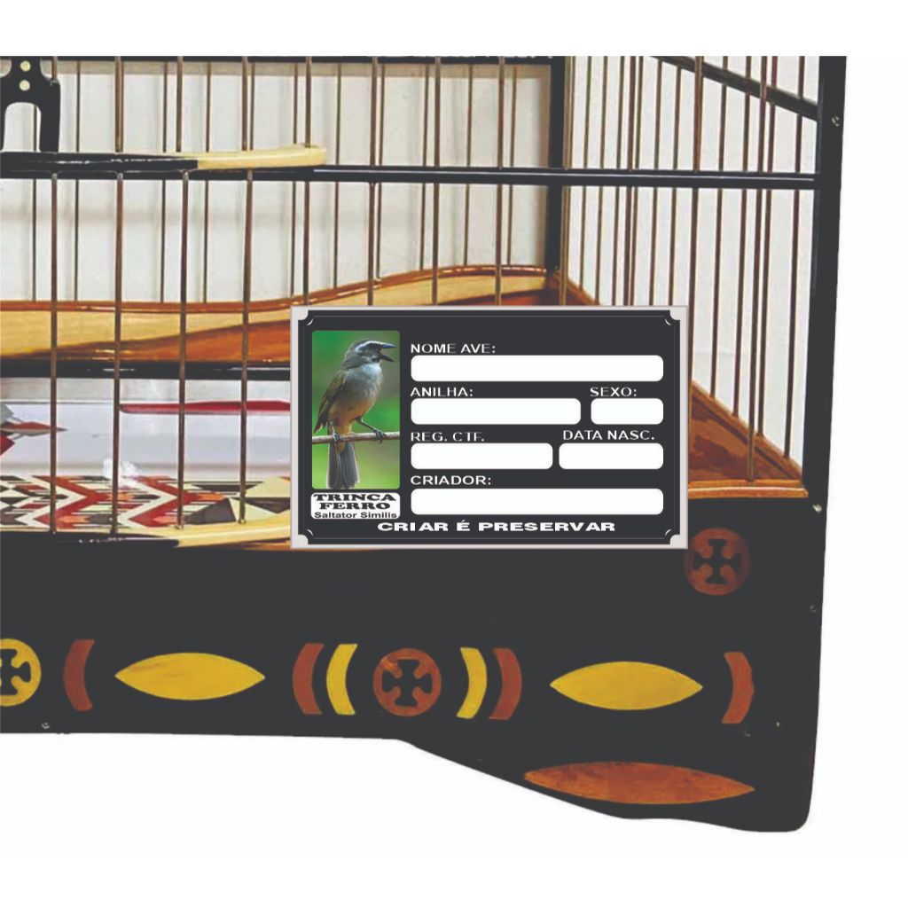 50 placas de gaiola modelo diverso para qualquer ave pássaros criatório.