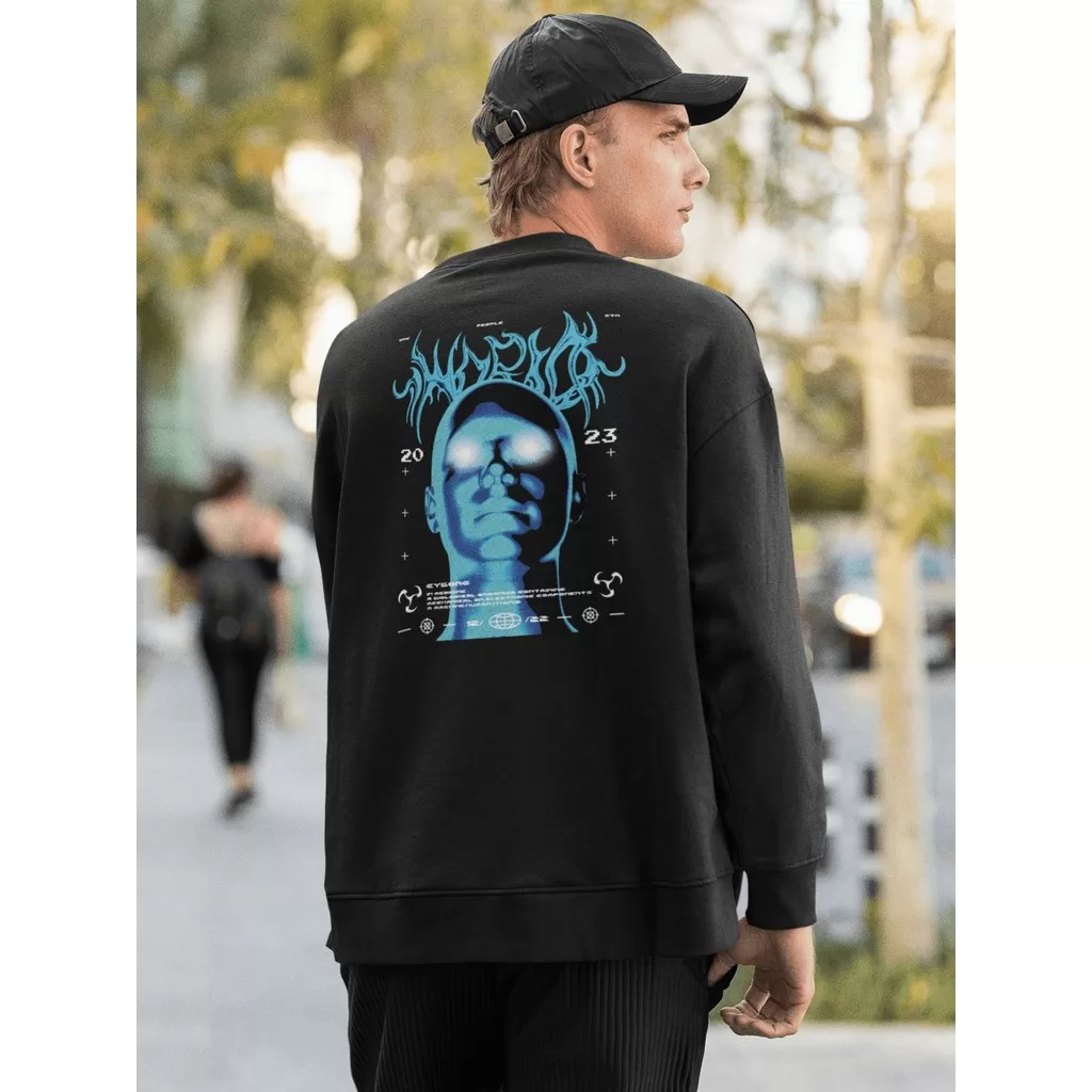 Moletom Careca Blusa de Frio Suéter Gola Redonda Masculino Casual Streetwear 100% Algodão Estampa –