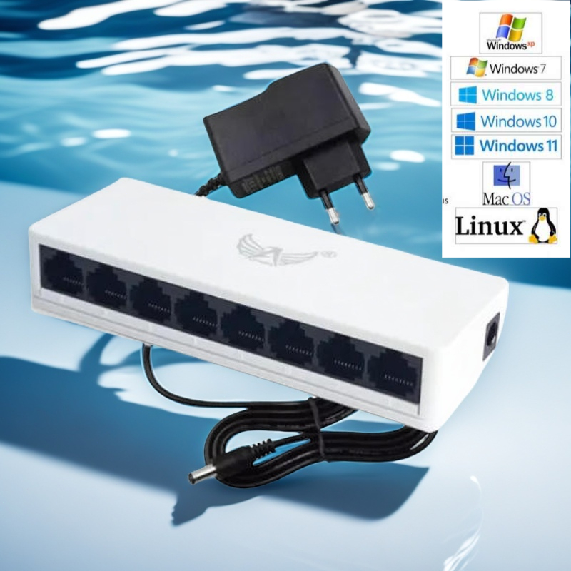 Switch Hub 8 Portas Rj45 Gigabit 10/100 Mbps Lan Bivolt nt