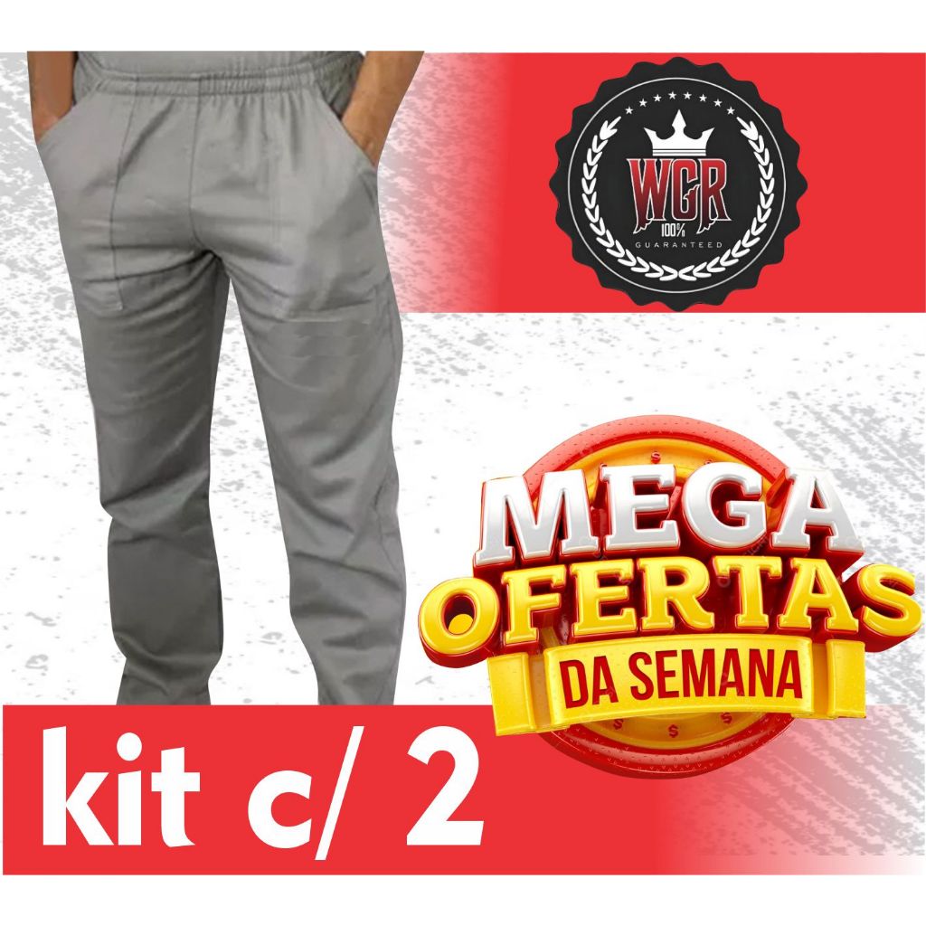KIT DE 2 CALÇAS  DE BRIM REFORÇADA PARA USO PRFISSIONAL