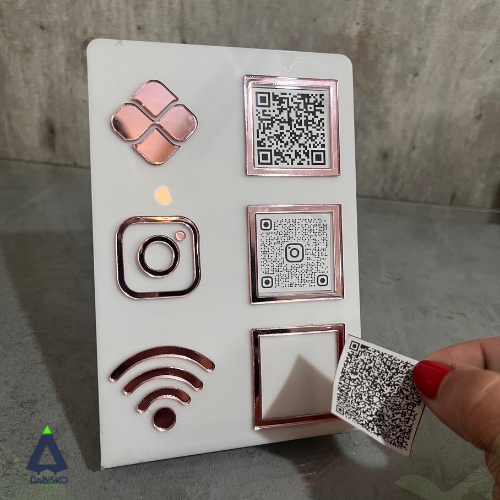 Placa Pix Acrílico 3 em 1 – Instagram Wi-fi
