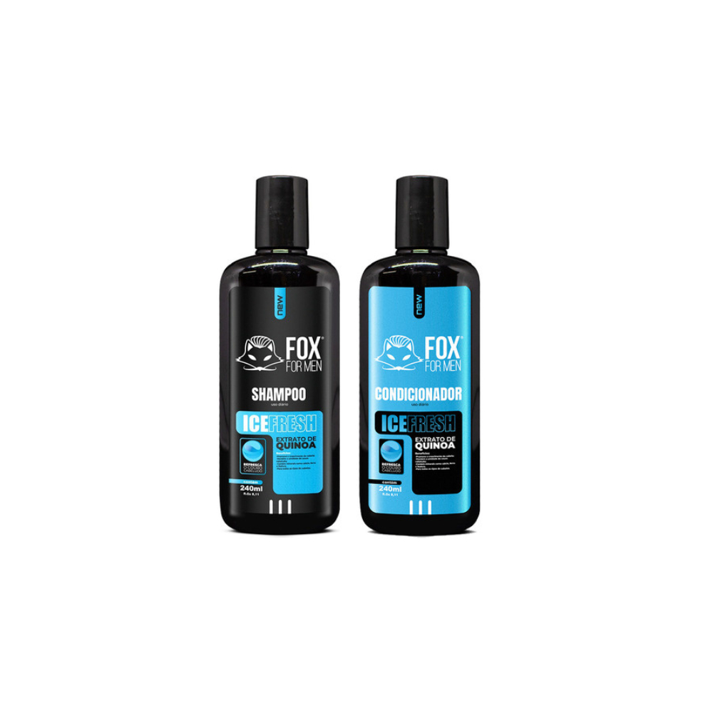 Kit Shampoo E Condicionador Ice Limpeza E Hidratação Maciez 240ML FOX FOR MEN