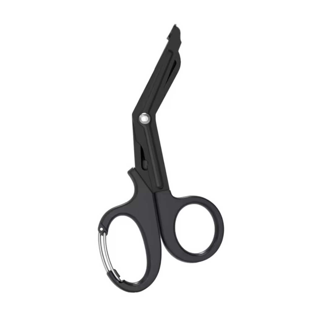 Tesoura Ponta Romba 18.5cm com Clipe Aço Inoxidável APH Tático IFAK SOS Socorro