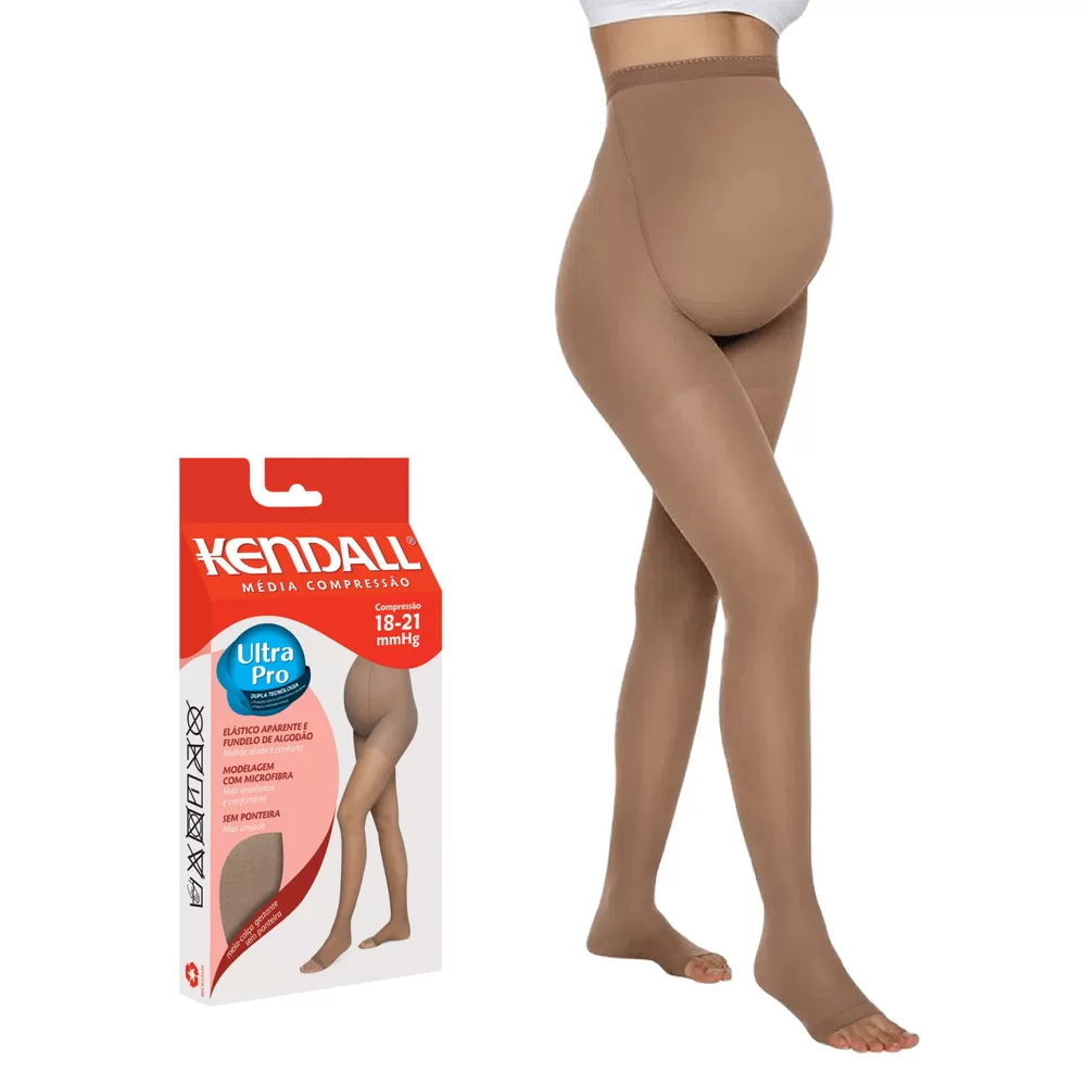 Meia Calça Gestante | Kendall | Sem Ponteira | Castanho | 15-20 mmHg | Ref.1652 | Alívio Rápido para