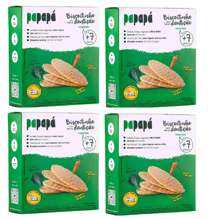 Kit 4x Biscoito Papapá De Vegetais Sem Glúten Se