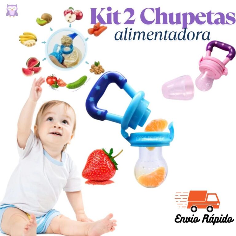 Kit 2 Mordedores Chupeta Alimentadora Bebês Bico 