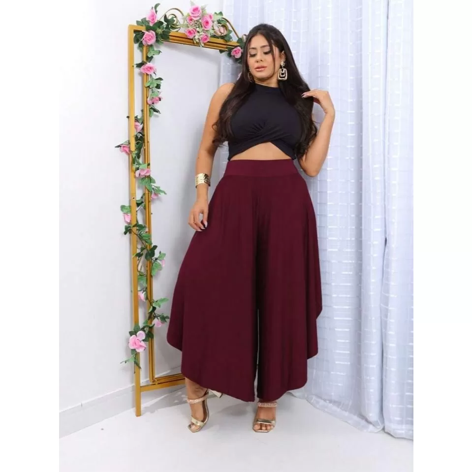 Calça Saia Godê Pantacourt Viscolycra Feminina Confortável Tamanho Único 38 ao 52