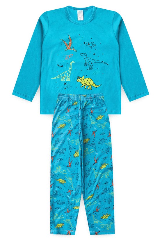 Pijama Infantil Masculino Inverno Dinossauro