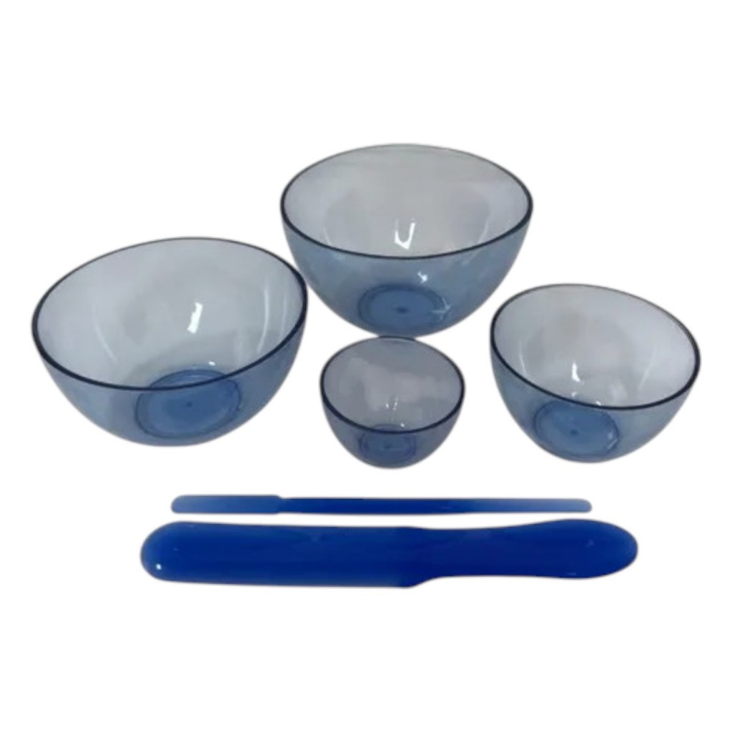 Kit 4 Cubetas Maleáveis PVC 2 Espátulas Multiuso Cremes Ceras Tratamentos Estética Clínica Estek