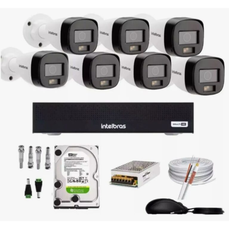 KIT 7 CÂMERAS INTELBRAS FULLCOLOR DVR 8 Ch –