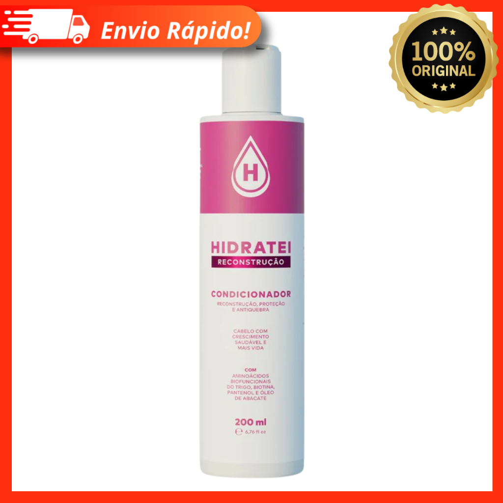 Condicionador Reconstrução Hidratei 200ml – Repara Os Fios, Menos Queda e Crescimento Saudável
