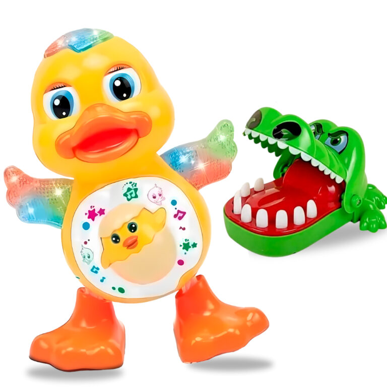Brinquedo Infantil Pato Dançante Luz Crocodilo Mo