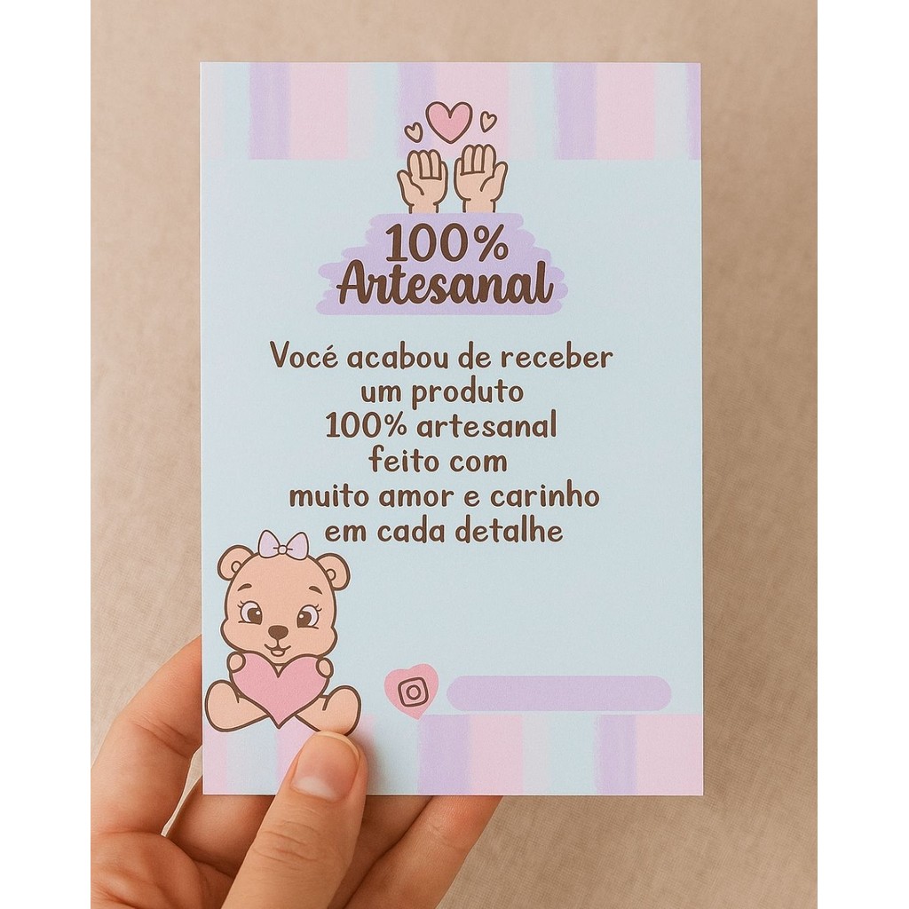 Cartões de Agradecimentoao Cliente Personalizado 9,5×14 cm Urso Panfleto Gratidão Flyer
