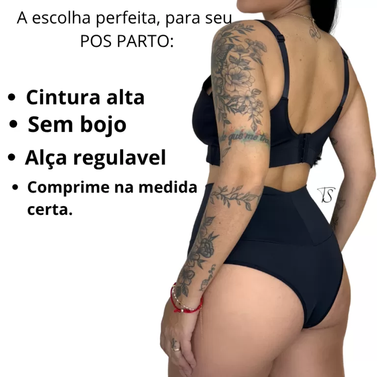 1 Conjunto Calcinha Pós Parto Cintura Alta e Suti